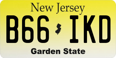 NJ license plate B66IKD