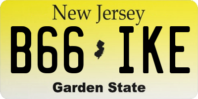 NJ license plate B66IKE