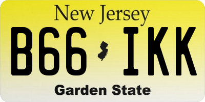 NJ license plate B66IKK