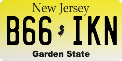 NJ license plate B66IKN