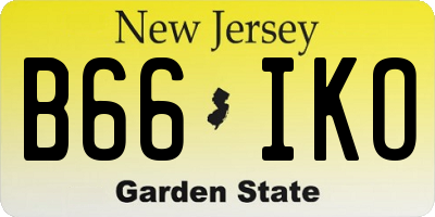 NJ license plate B66IKO