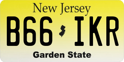 NJ license plate B66IKR