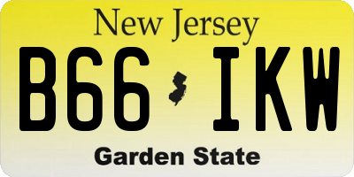 NJ license plate B66IKW