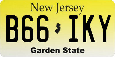 NJ license plate B66IKY
