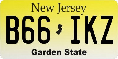 NJ license plate B66IKZ