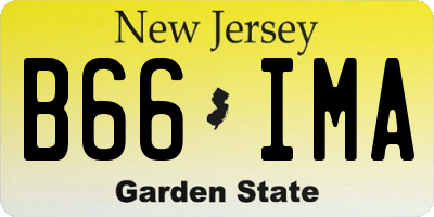 NJ license plate B66IMA