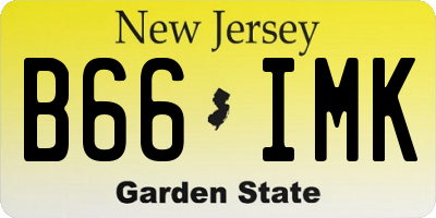 NJ license plate B66IMK