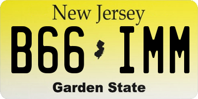 NJ license plate B66IMM