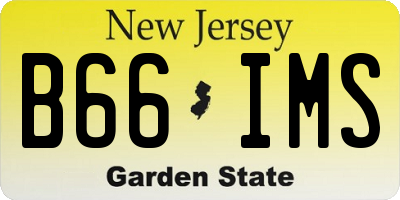 NJ license plate B66IMS