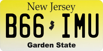 NJ license plate B66IMU