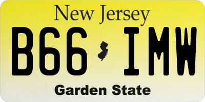 NJ license plate B66IMW