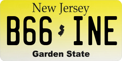 NJ license plate B66INE