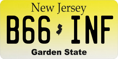 NJ license plate B66INF