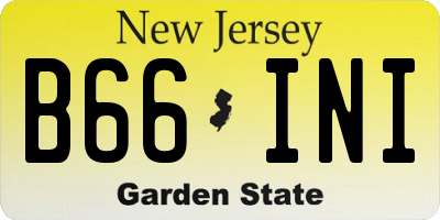 NJ license plate B66INI