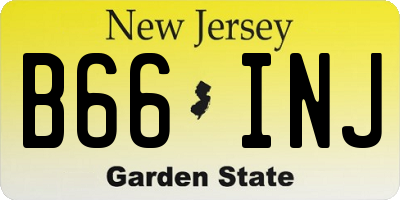 NJ license plate B66INJ