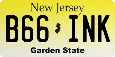 NJ license plate B66INK