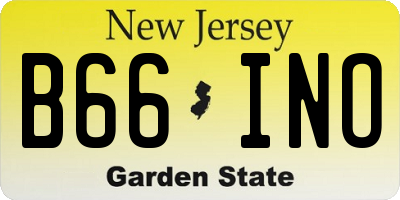 NJ license plate B66INO
