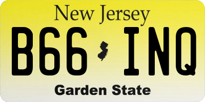 NJ license plate B66INQ