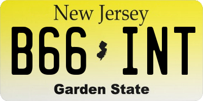 NJ license plate B66INT