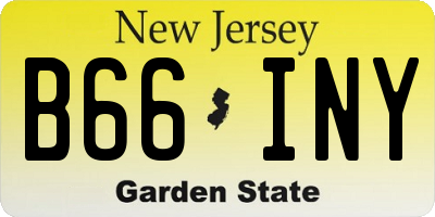 NJ license plate B66INY