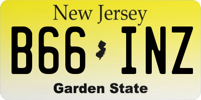 NJ license plate B66INZ