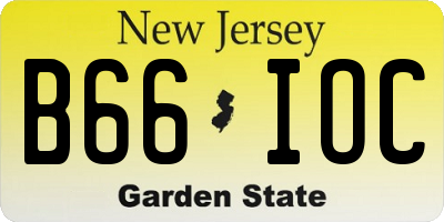 NJ license plate B66IOC
