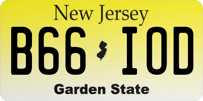 NJ license plate B66IOD