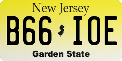 NJ license plate B66IOE
