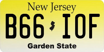 NJ license plate B66IOF