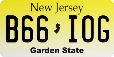 NJ license plate B66IOG