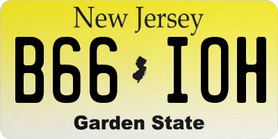NJ license plate B66IOH