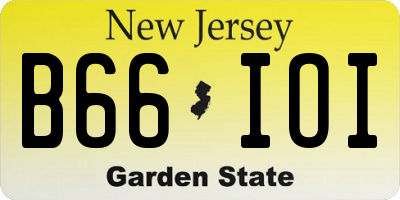 NJ license plate B66IOI