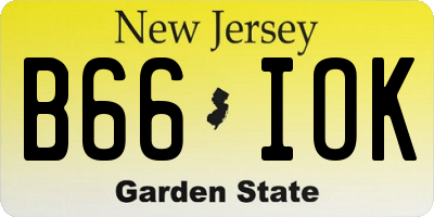 NJ license plate B66IOK