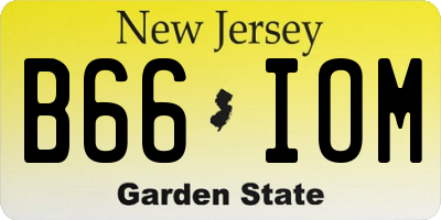 NJ license plate B66IOM