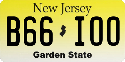 NJ license plate B66IOO