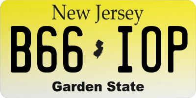 NJ license plate B66IOP