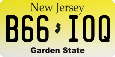 NJ license plate B66IOQ