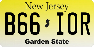 NJ license plate B66IOR