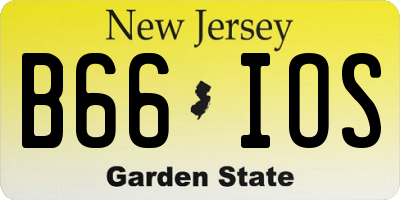 NJ license plate B66IOS