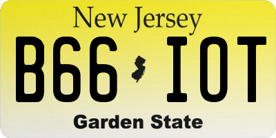 NJ license plate B66IOT