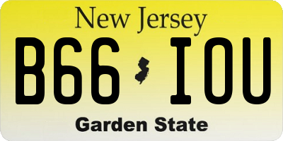 NJ license plate B66IOU