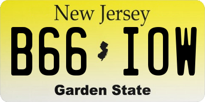 NJ license plate B66IOW