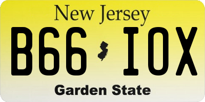 NJ license plate B66IOX