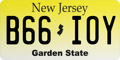 NJ license plate B66IOY