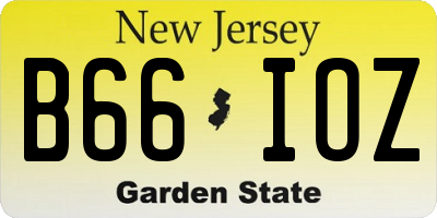 NJ license plate B66IOZ