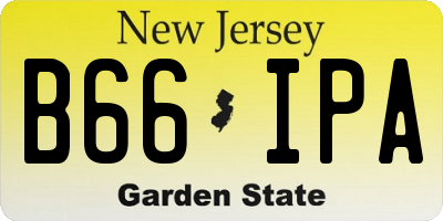 NJ license plate B66IPA