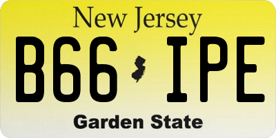 NJ license plate B66IPE