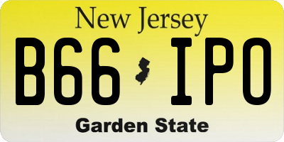 NJ license plate B66IPO