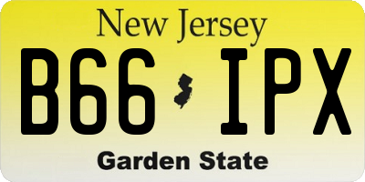 NJ license plate B66IPX