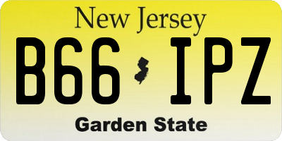NJ license plate B66IPZ